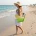 Straw Tote: Woven Wheat Straw Tote - 2 Tones - Lime - BG-R11052LM